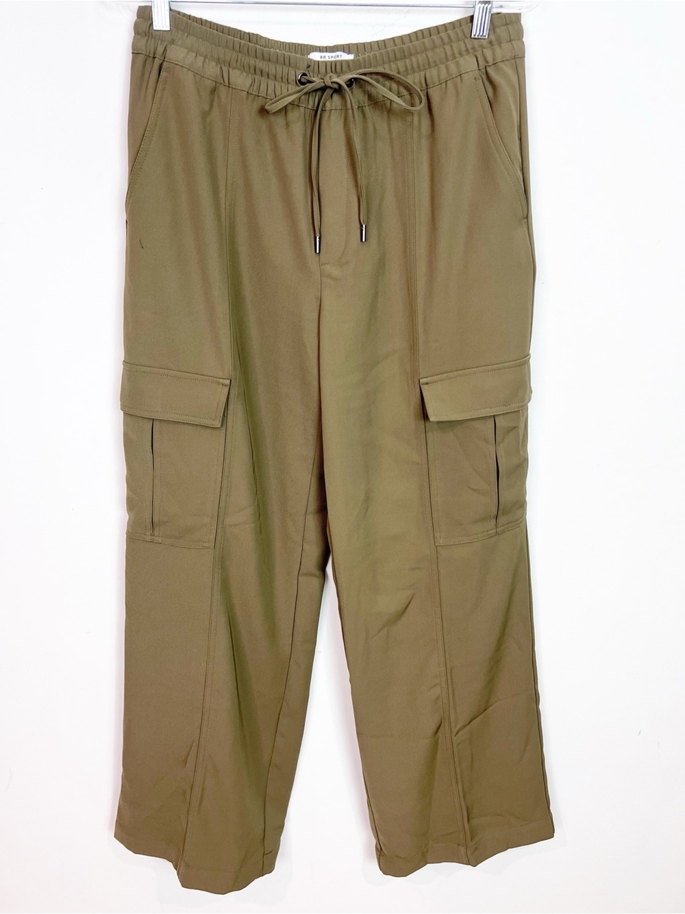 BR SPORT BANANA REPUBLIC BROWN ELASTIC WAIST CARGO PANTS MEDIUM NWT
